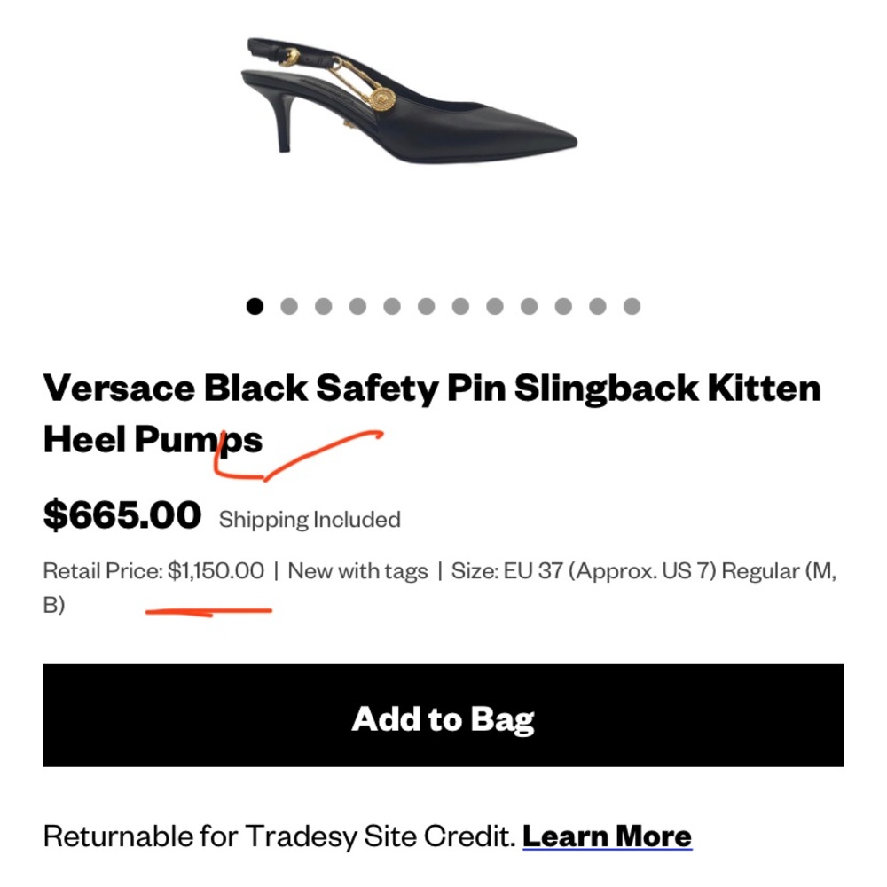 Versace Safety Pin slingback pumps - Picture 2 of 6
